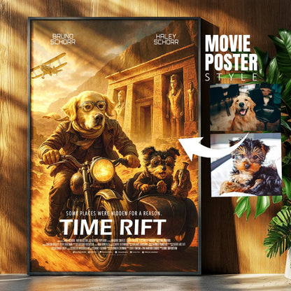 Custom Pet Movie Poster | Indiana Jones Inspired Adventure Cinematic Pawtraits