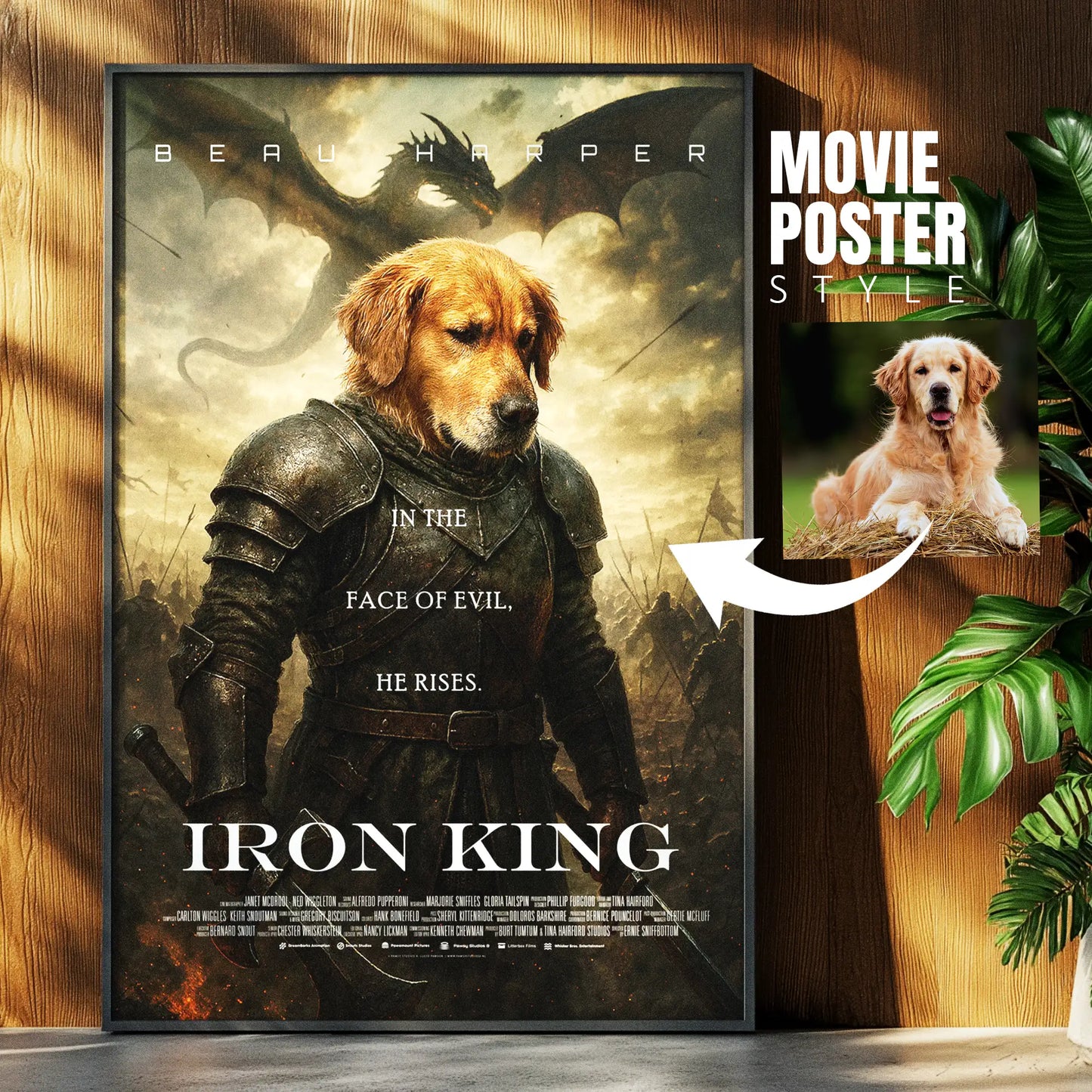Custom Pet Movie Poster | Iron King Cinematic Movie Poster