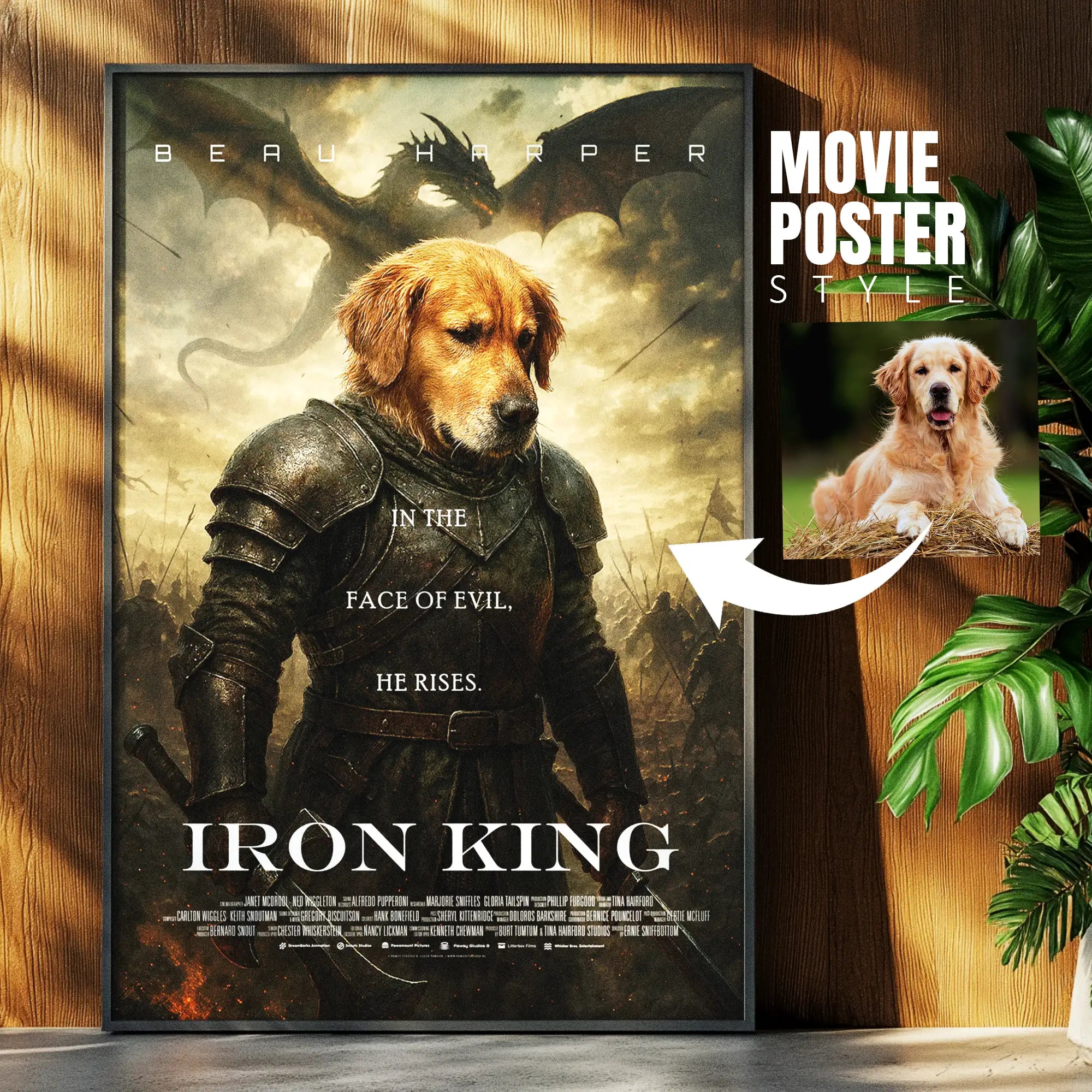 Custom Pet Movie Poster | Iron King Cinematic Movie Poster
