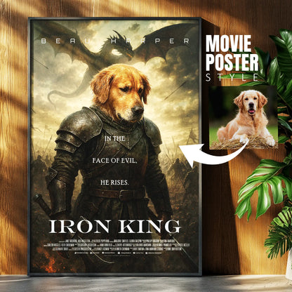 Custom Pet Movie Poster | Iron King Cinematic Movie Poster