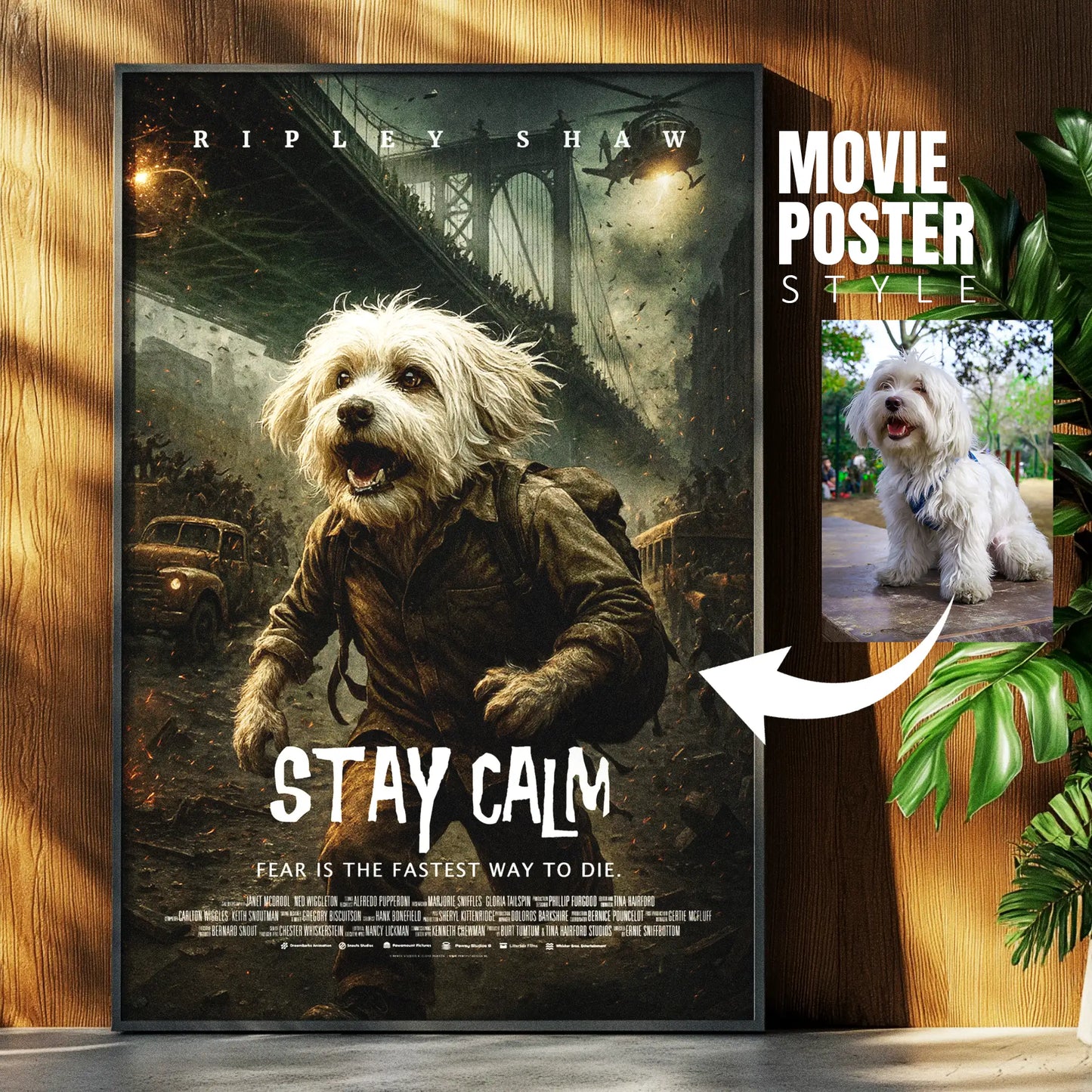 Custom Pet Portrait | Zombie Cinematic Movie Poster