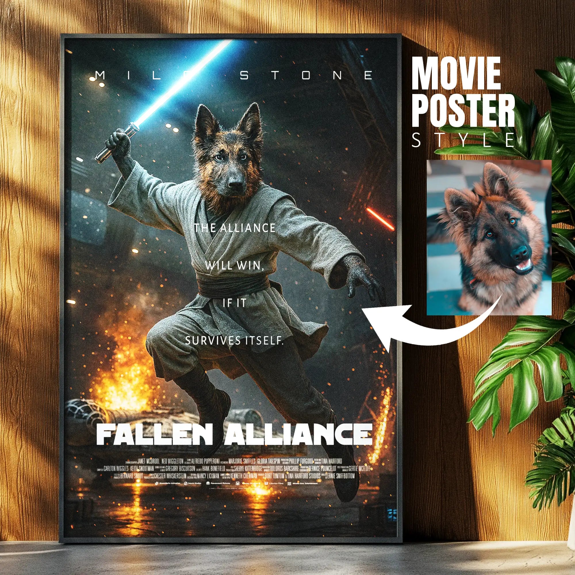 Custom Pet Portrait Movie Poster | Star Wars inspired Cinematic Movie Poster
