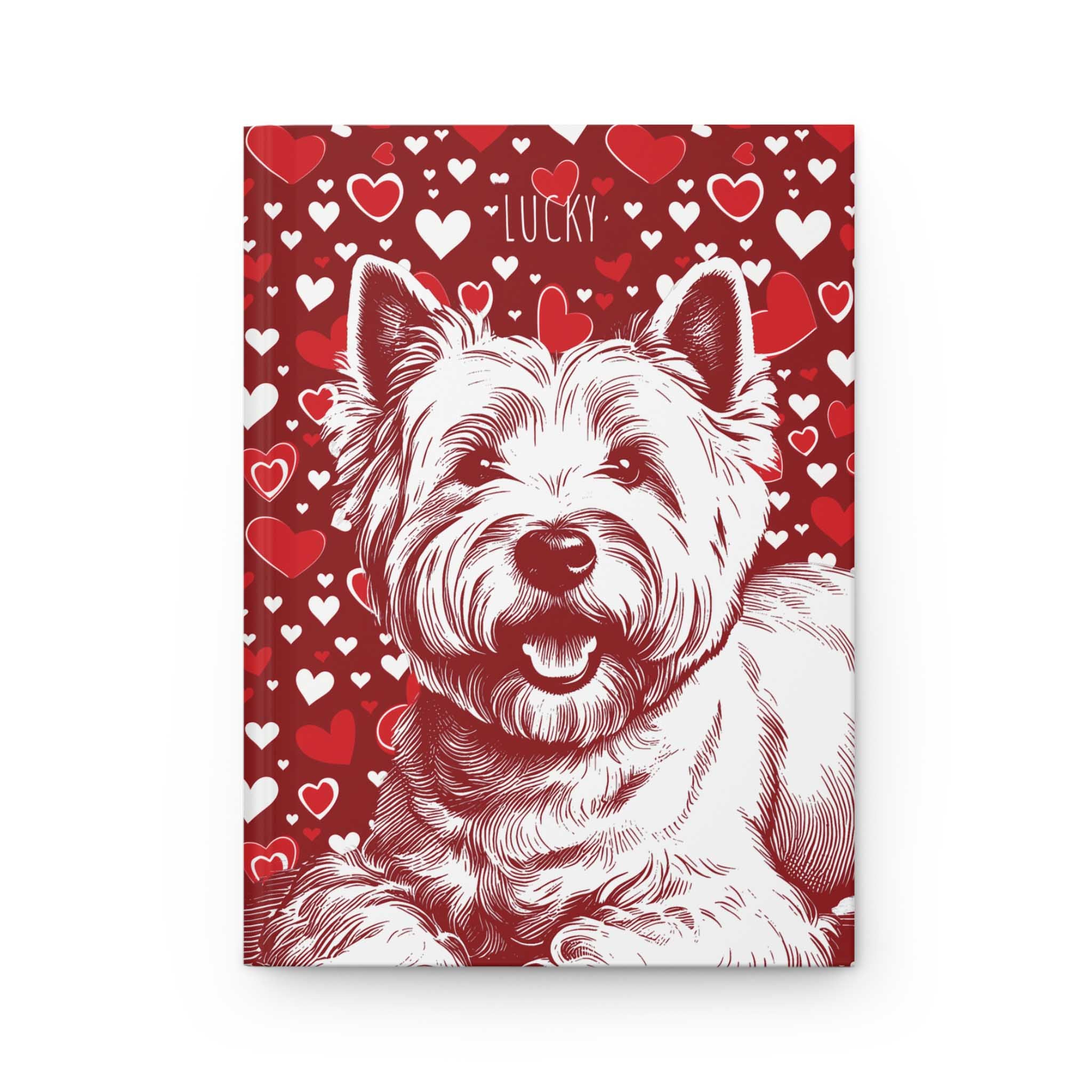 Personalized Westie Hearts Hardcover Journal
