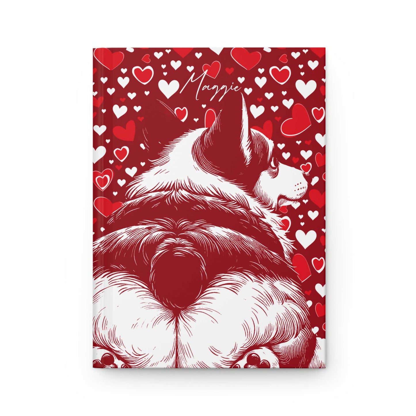 Personalized Corgi Butts Hearts Hardcover Journal