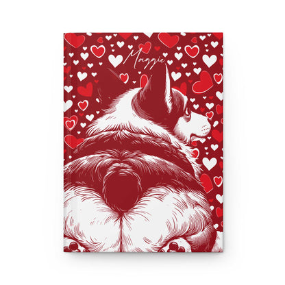 Personalized Corgi Butts Hearts Hardcover Journal