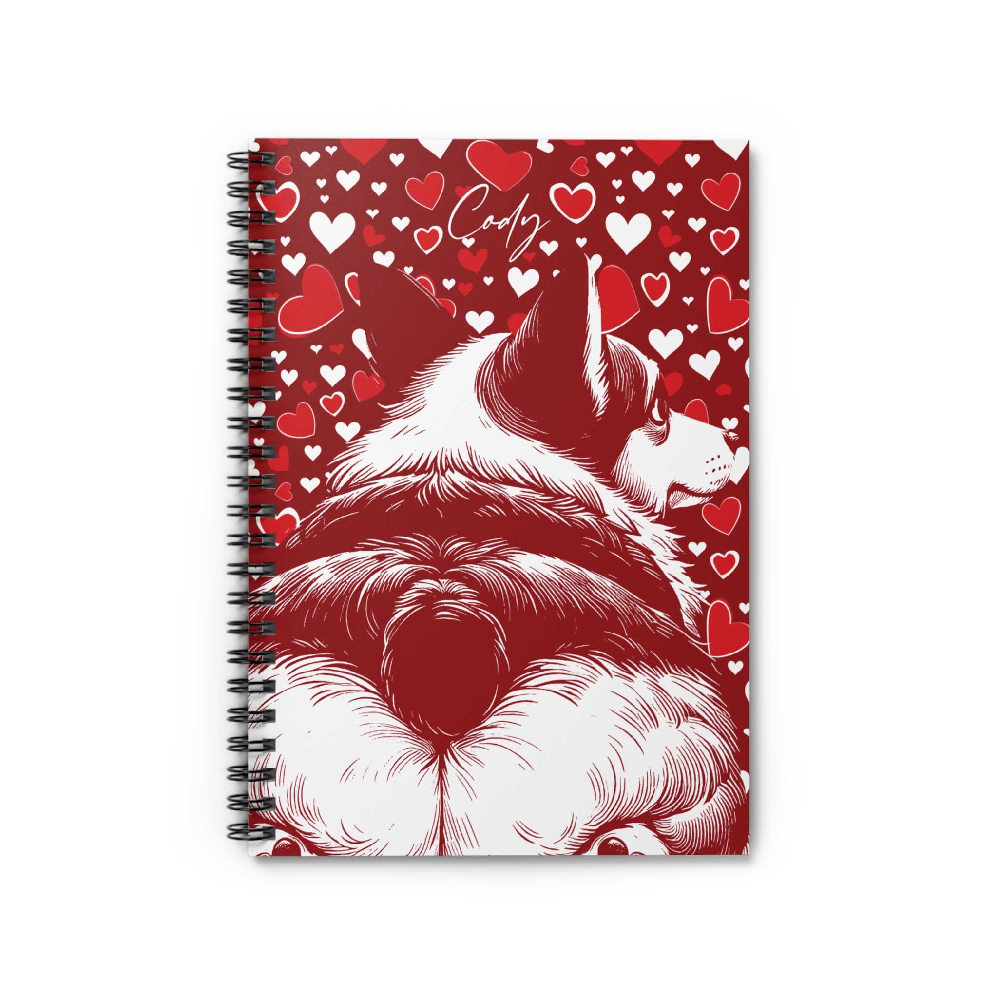Personalized Corgi Butts Hearts Spiral Notebook