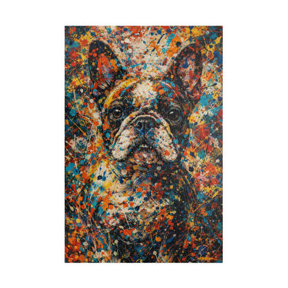 French Bulldog Pollock-inspired Art Puzzle — Vibrant Frenchie Paint Dog Jigsaw (110–1014 pcs)