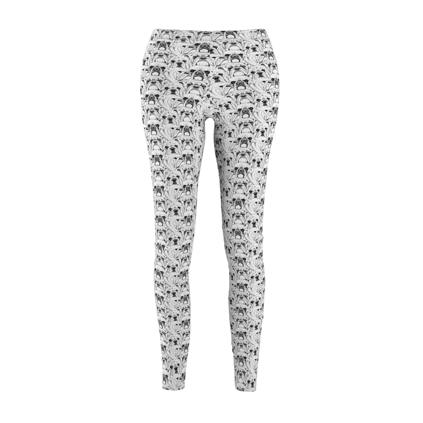 Bulldog Faces Women's Cut & Sew Casual Leggings