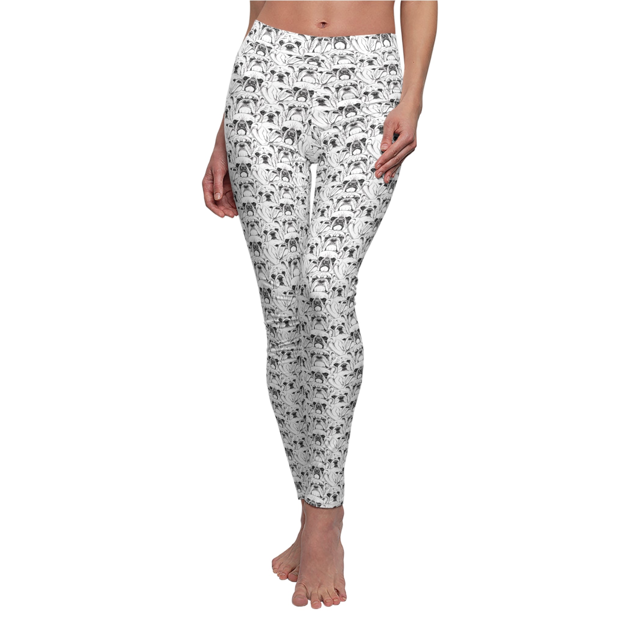 Bulldog Faces Women's Cut & Sew Casual Leggings