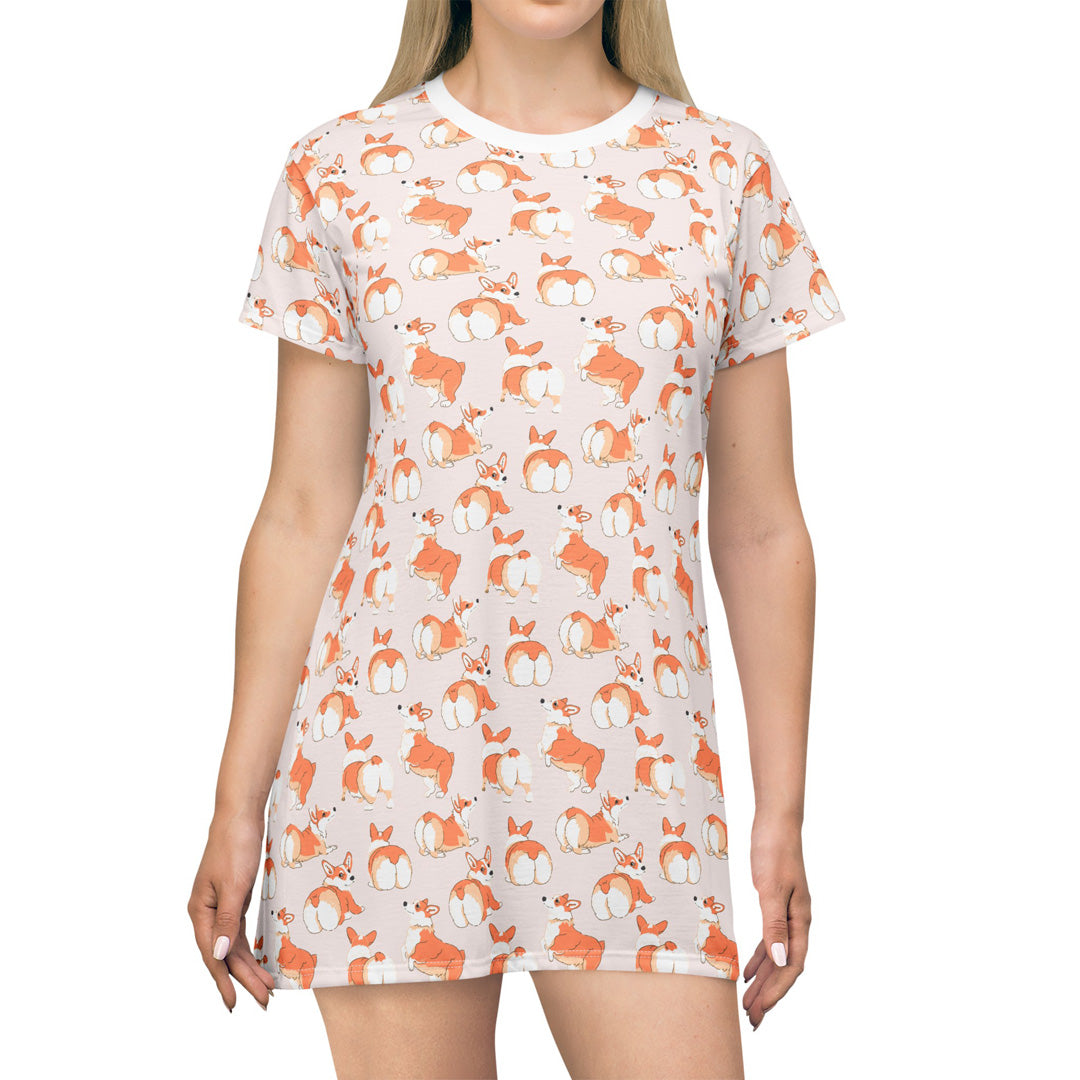 Corgi 'Talk To The Fluff' T-Shirt Dress