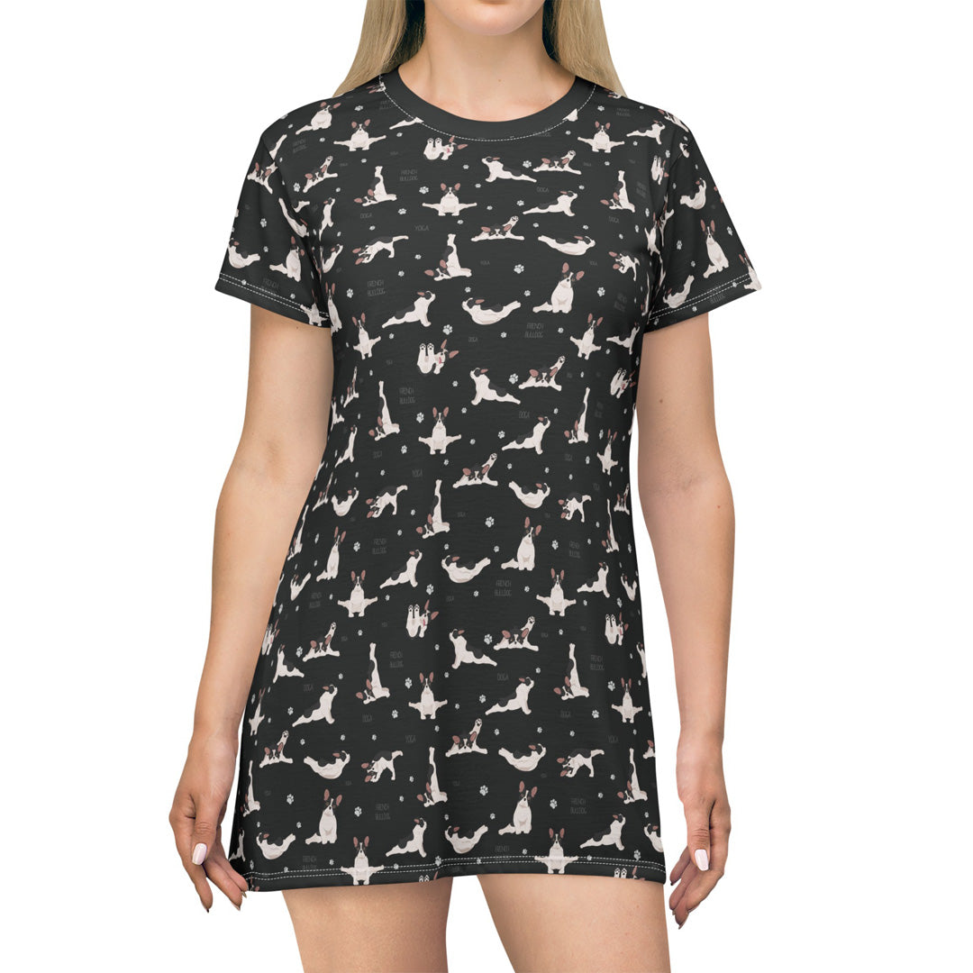 Doga French Bulldog T-Shirt Dress