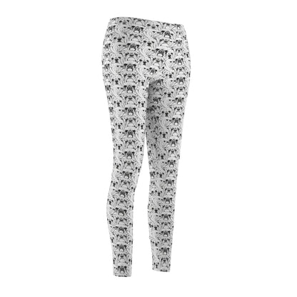 Bulldog Faces Women's Cut & Sew Casual Leggings