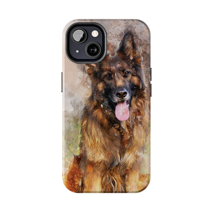 German Shepherd Painting Tough Phone Cases