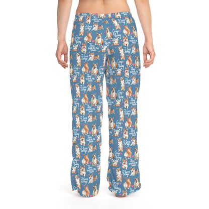 Corgi 'They Make Me Smile' Women's Pajama Pants