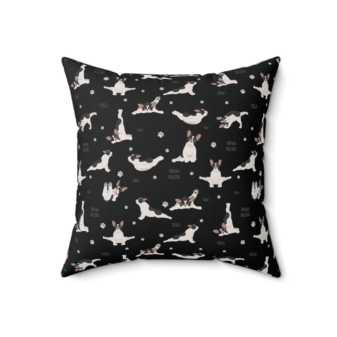 Doga French Bulldog Spun Polyester Square Pillow