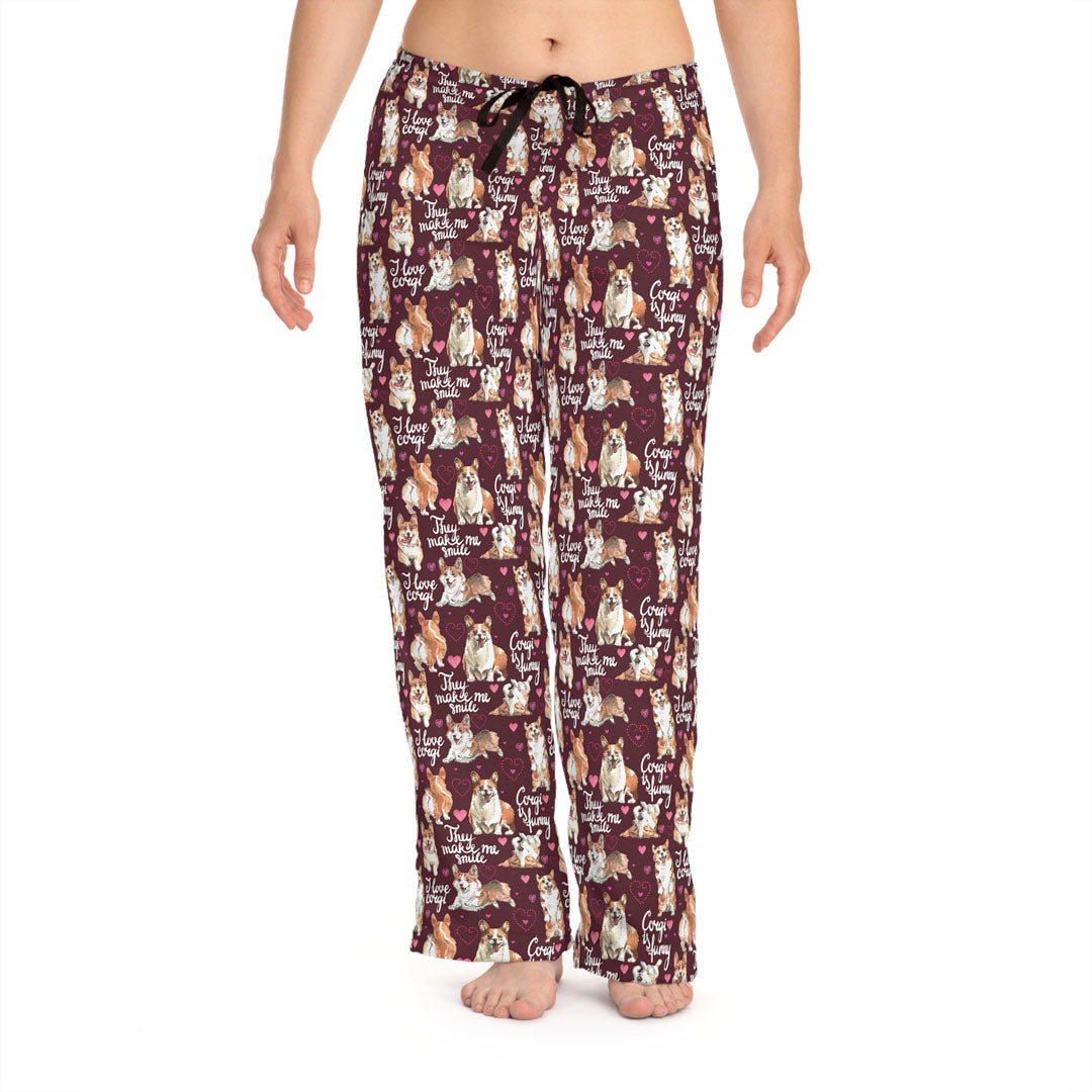 Corgi 'They Make Me Smile' Women's Pajama Pants