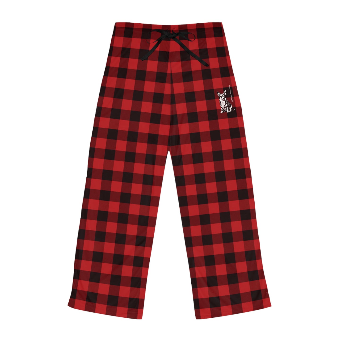 Corgi Women's Pajama Pants (Red/Black Checkered)