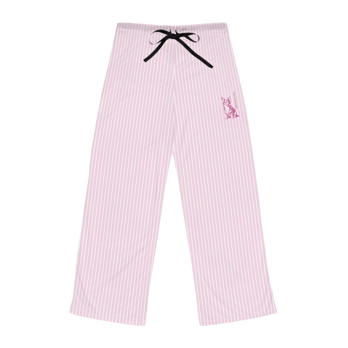 Corgi Women's Pajama Pants (Pink Stripes)