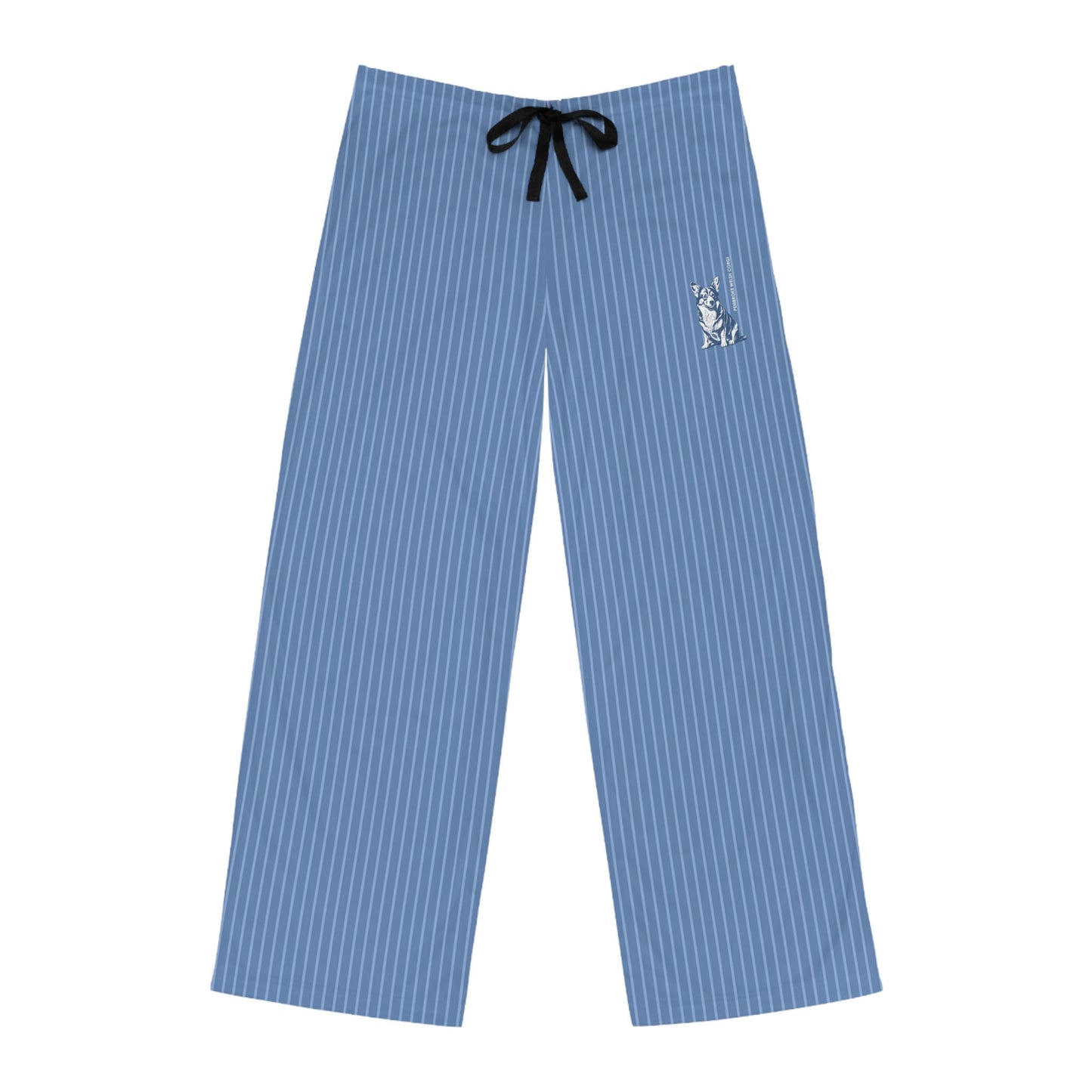 Corgi Men's Pajama Pants (Blue/White Stripes)