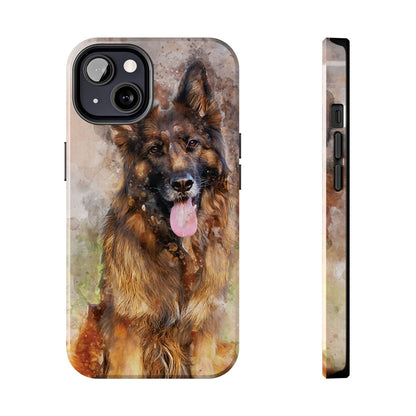 German Shepherd Painting Tough Phone Cases