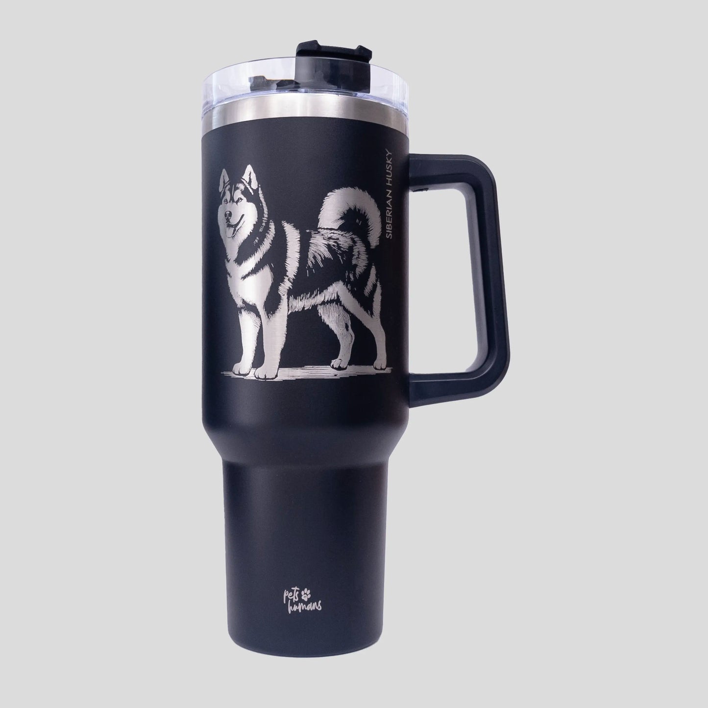 Siberian Husky Laser Engraved Traveler Tumbler, 40oz