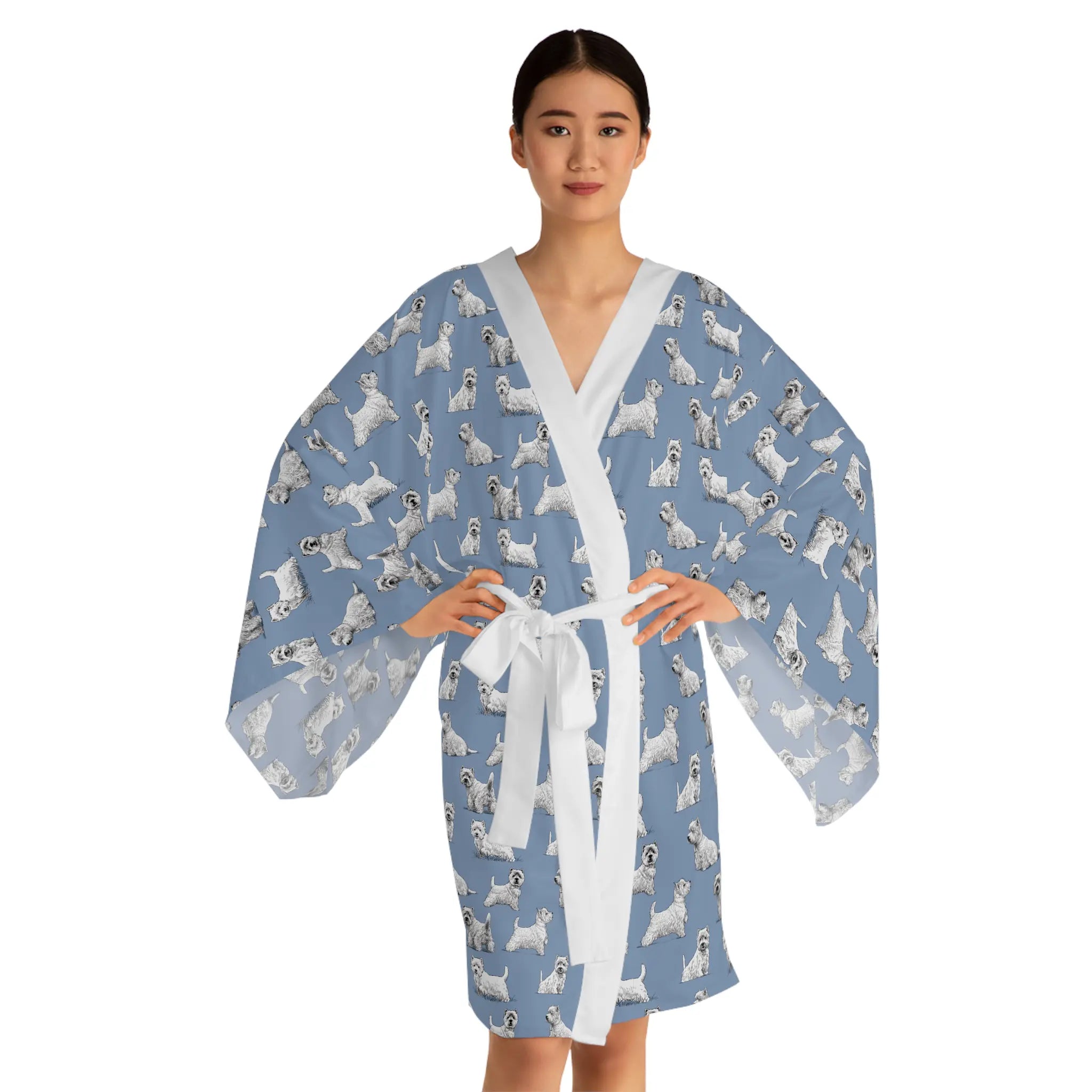 Westie Long Sleeve Kimono Robe