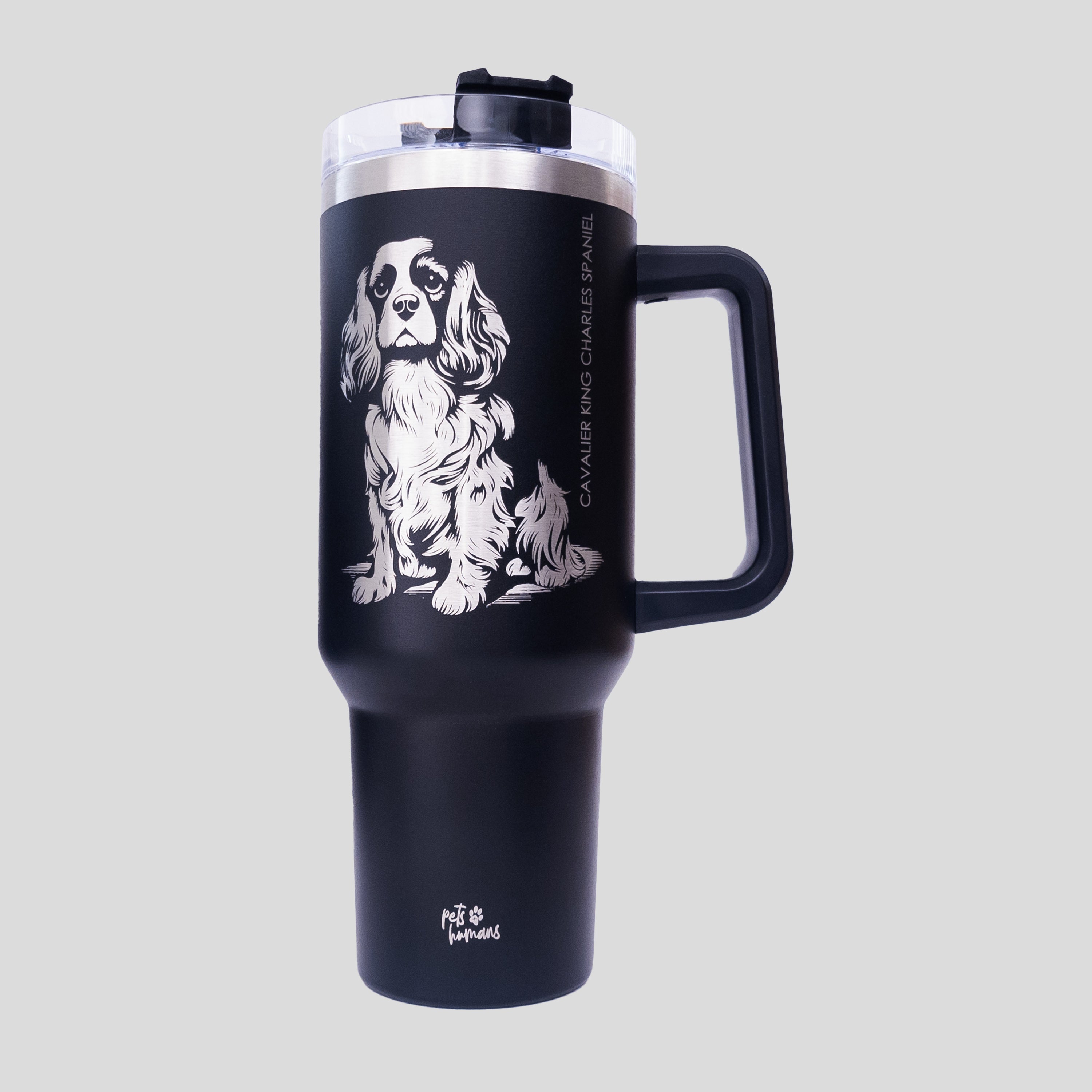 Cavalier King Charles Spaniel Laser Engraved Traveler Tumbler, 40oz