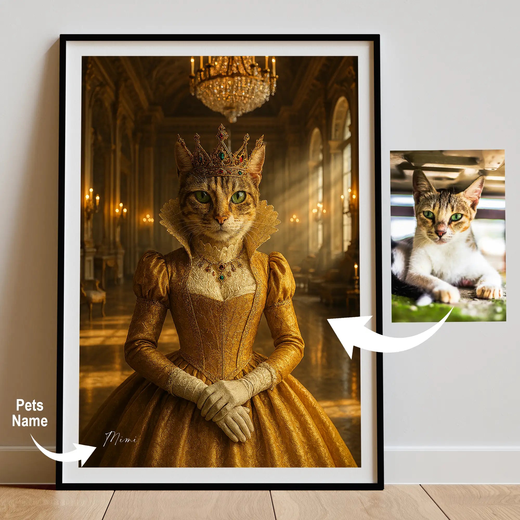 Custom Pet Portrait | Regal Queen Cinematic Pawtraits