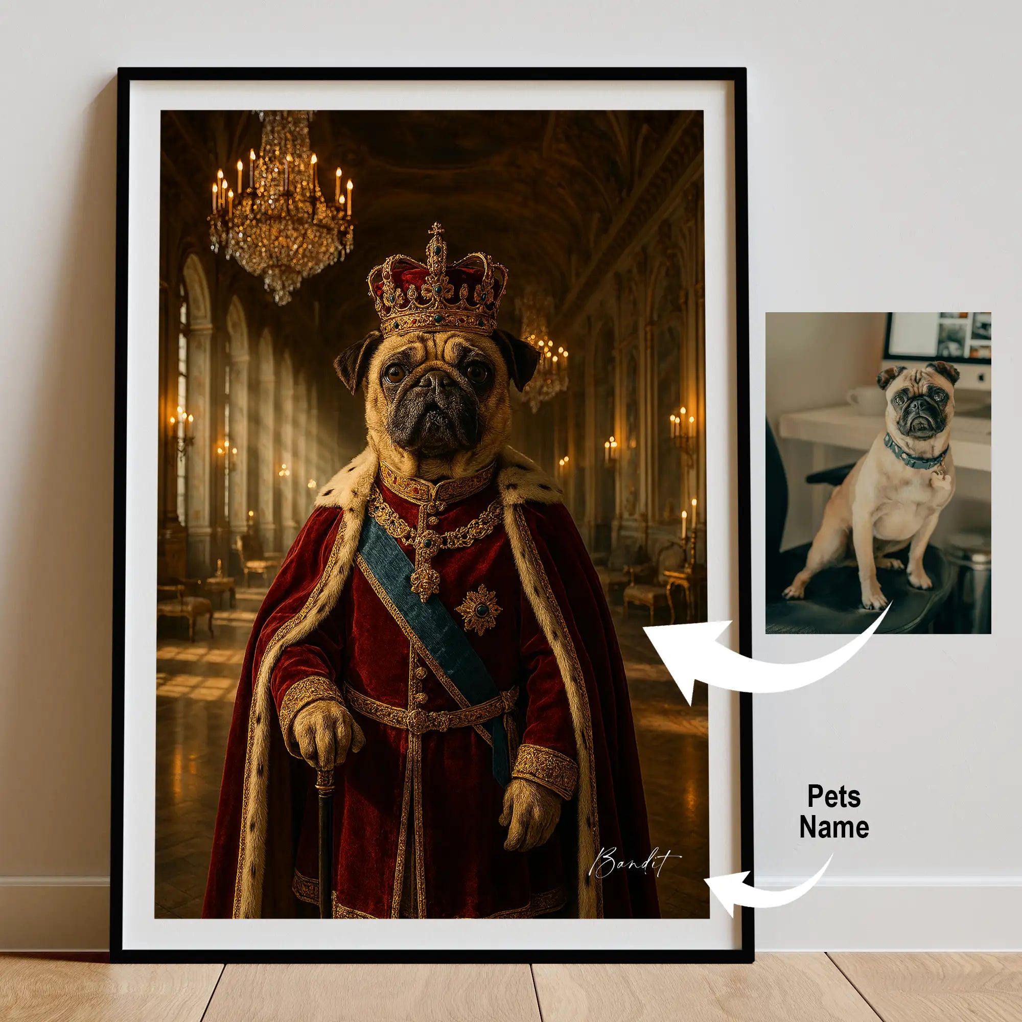Custom Pet Portrait | Regal King Cinematic Pawtraits