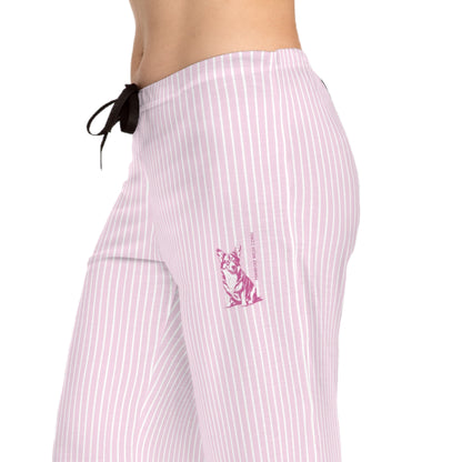 Corgi Women's Pajama Pants (Pink Stripes)