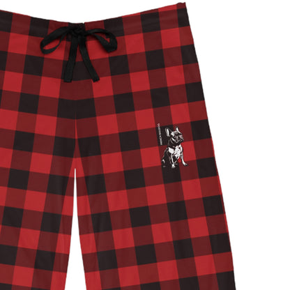 Frenchie Men's Pajama Pants (Red/Black Checkered)