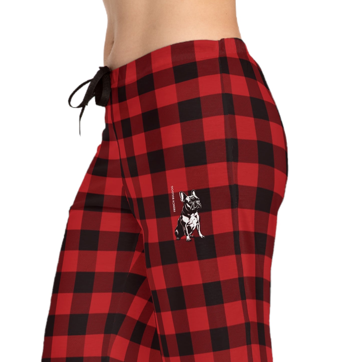 Frenchie Women's Pajama Pants (Red/Black Checkered)