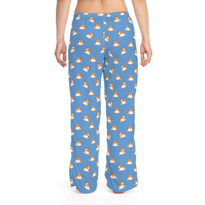 Corgi Butts Women's Pajama Pants (Blue)