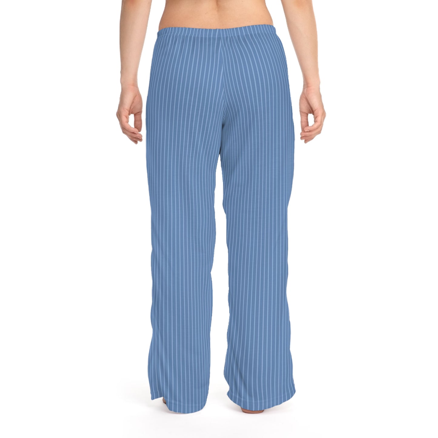 Corgi Women's Pajama Pants (Blue/White Stripes)