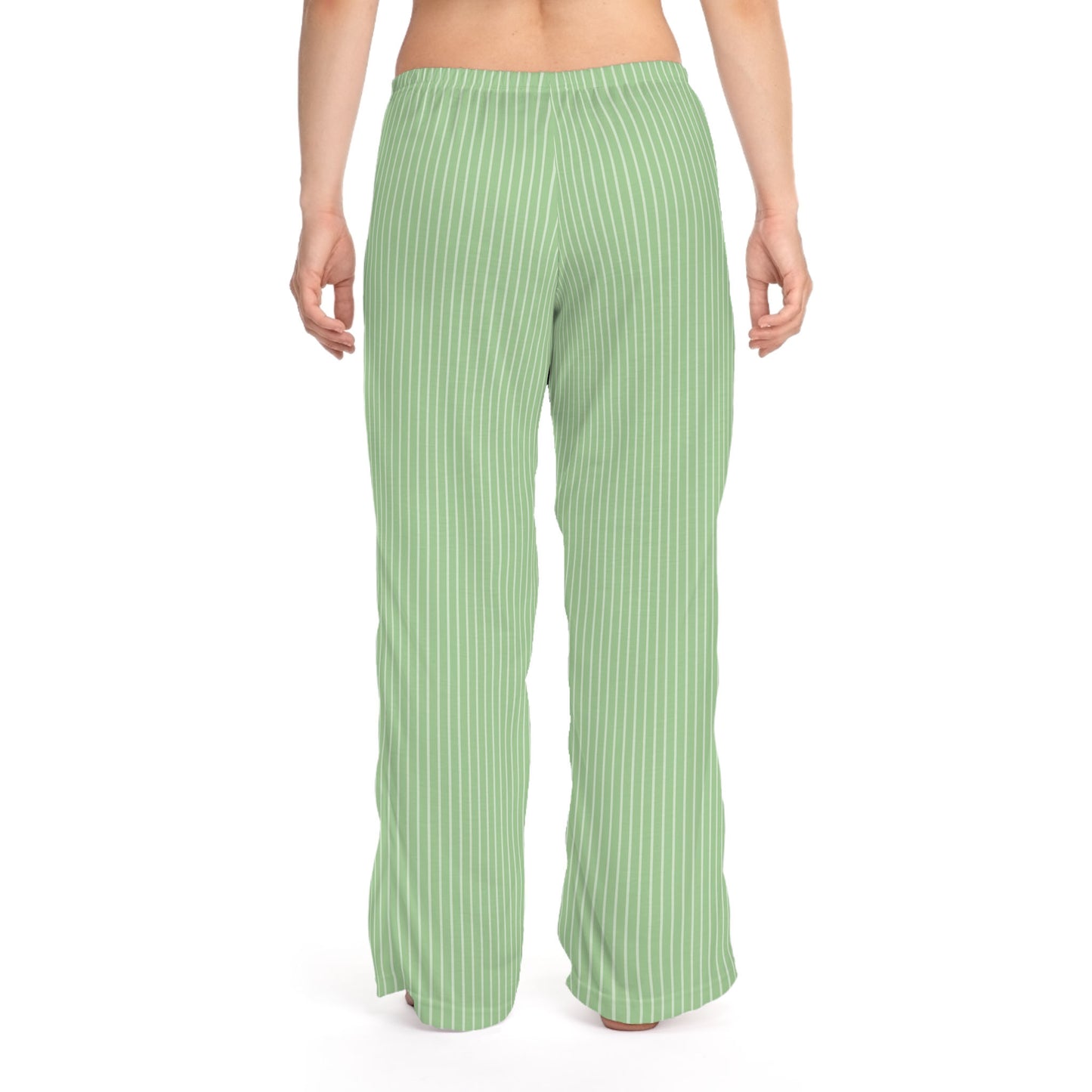 Corgi Women's Pajama Pants (Green Stripes)