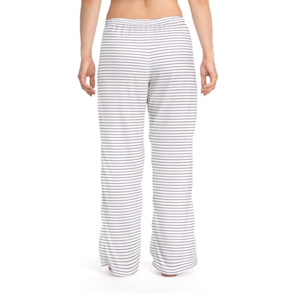 Corgi Women's Pajama Pants (Lavender Stripes)