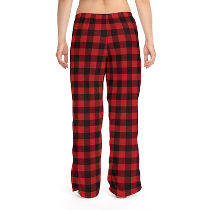 Corgi Women's Pajama Pants (Red/Black Checkered)