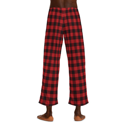 Corgi Men's Pajama Pants (Red/Black Checkered)