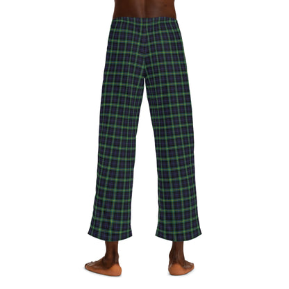 Corgi Men's Pajama Pants (Blue/Green Tartan)