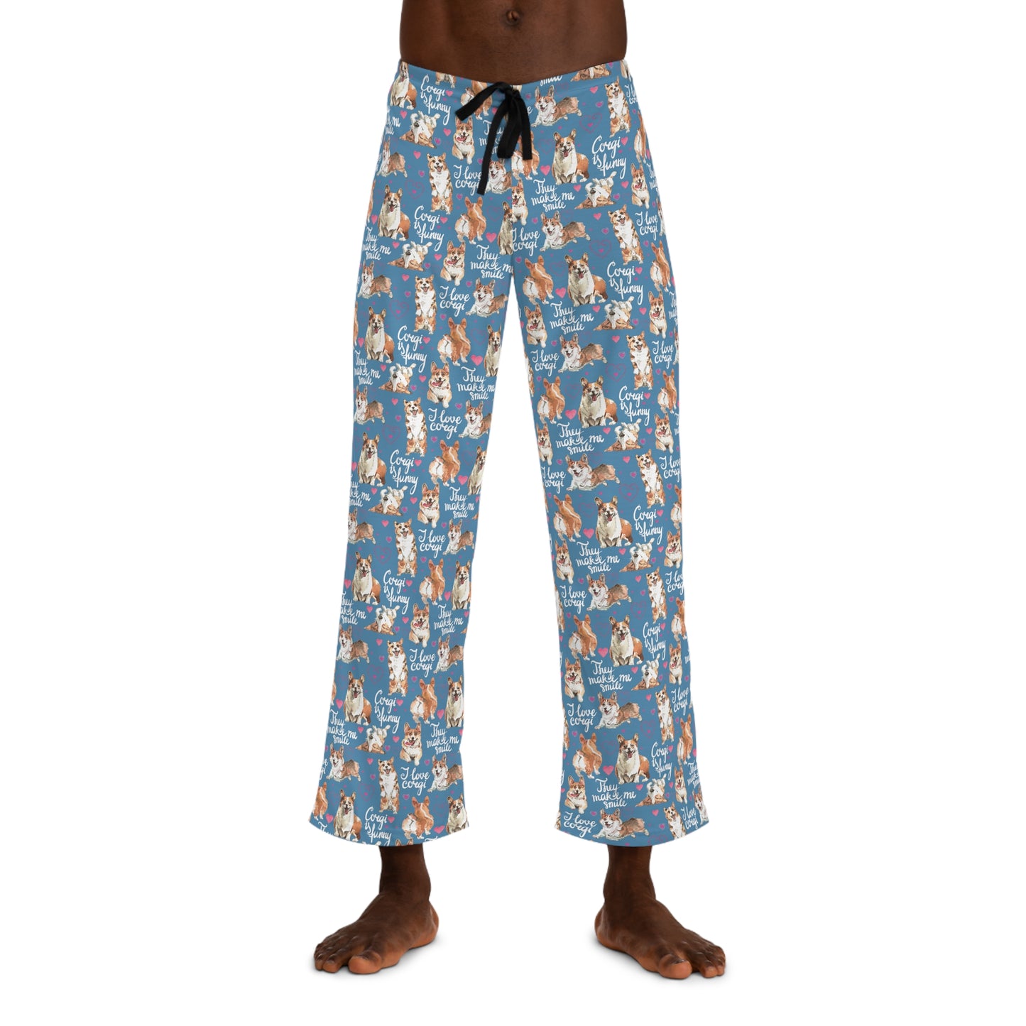 Corgi 'They Make Me Smile' Men's Pajama Pants