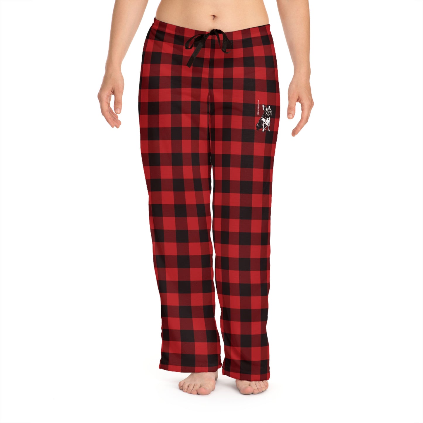 Frenchie Women's Pajama Pants (Red/Black Checkered)