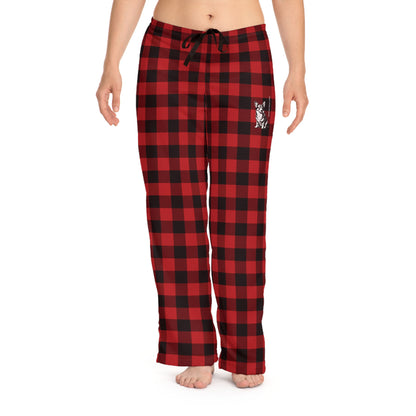 Corgi Women's Pajama Pants (Red/Black Checkered)