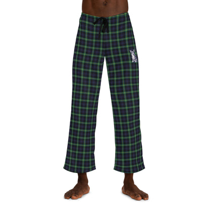 Corgi Men's Pajama Pants (Blue/Green Tartan)