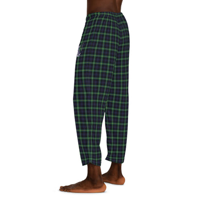 Corgi Men's Pajama Pants (Blue/Green Tartan)