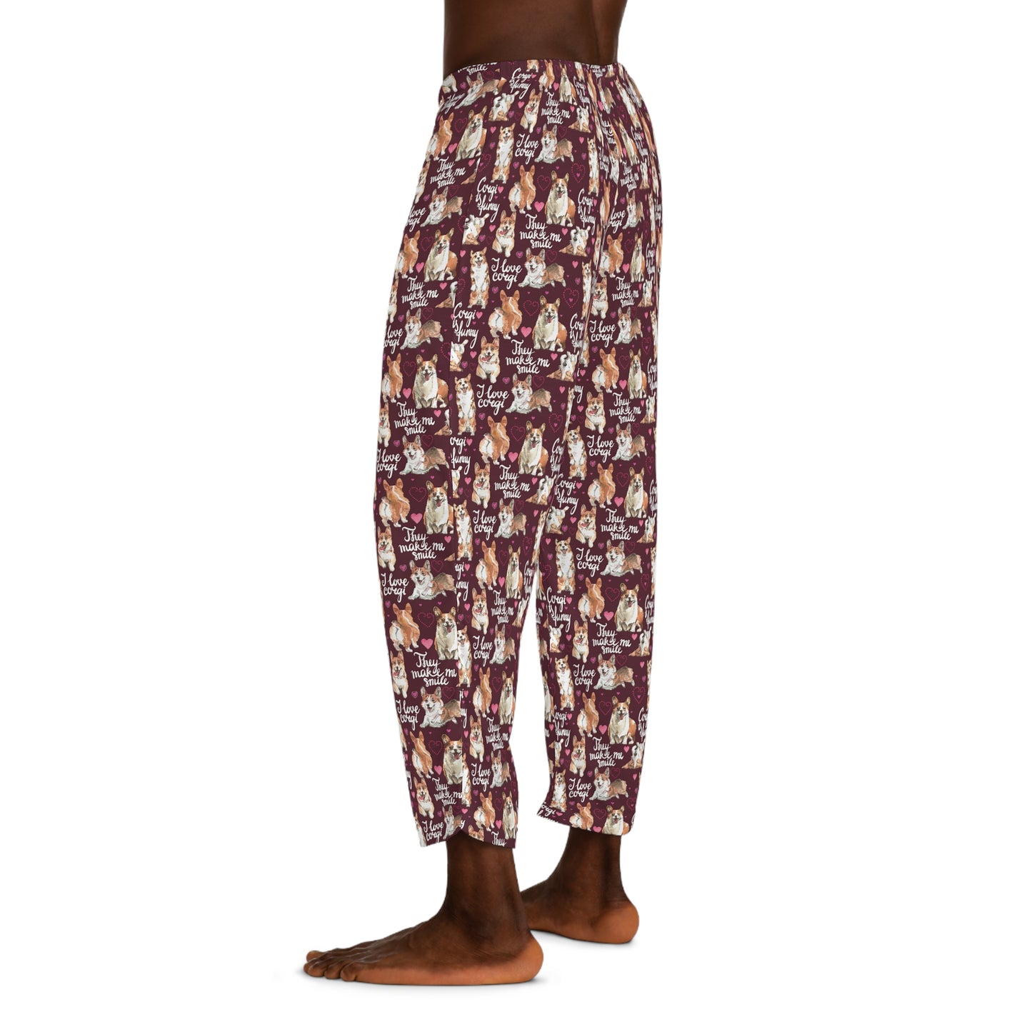 Corgi 'They Make Me Smile' Men's Pajama Pants