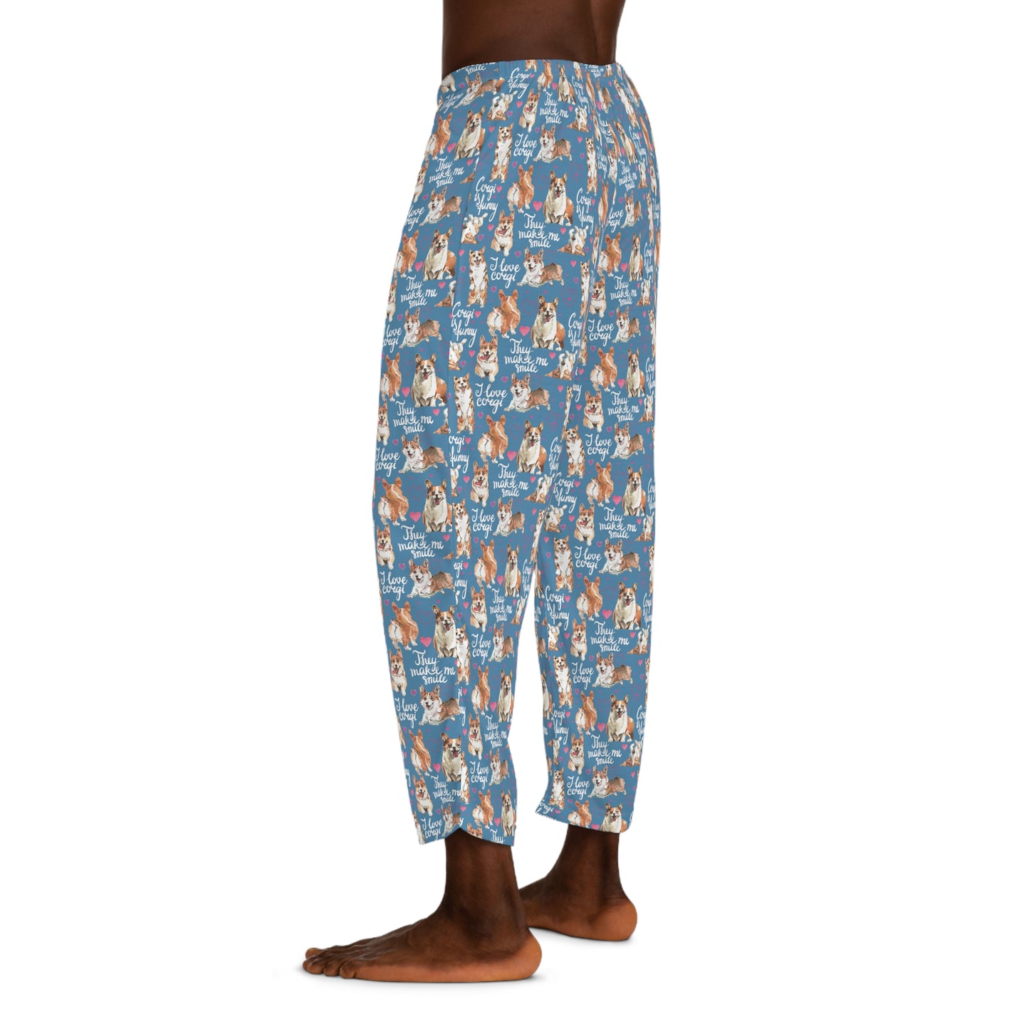 Corgi 'They Make Me Smile' Men's Pajama Pants