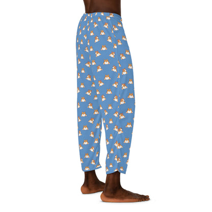 Corgi Butts Men's Pajama Pants (Blue)