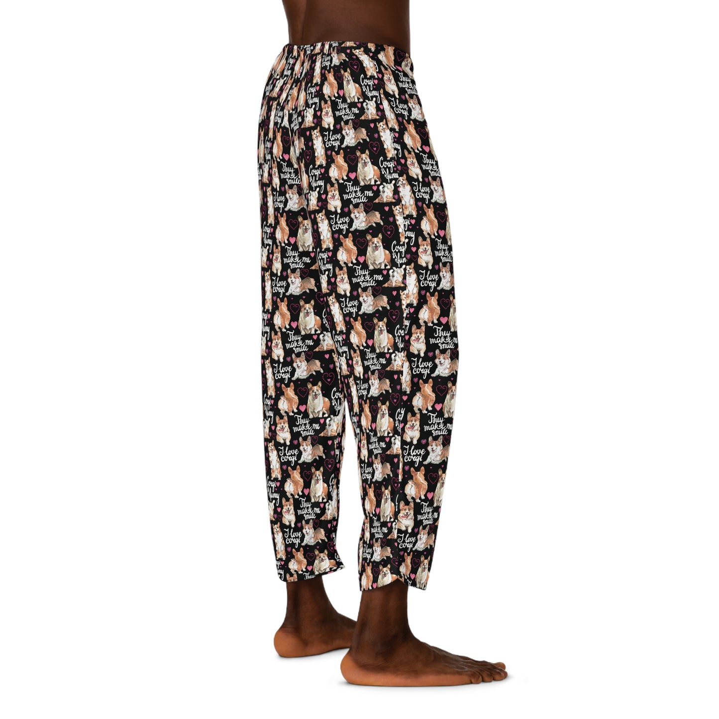 Corgi 'They Make Me Smile' Men's Pajama Pants