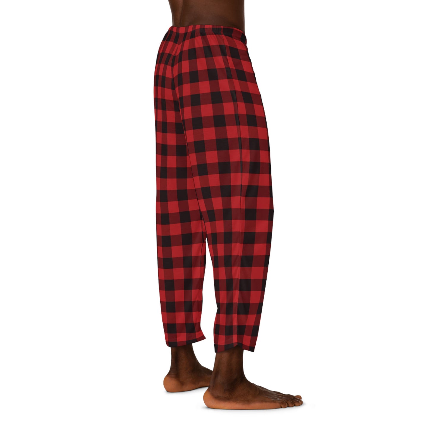 Corgi Men's Pajama Pants (Red/Black Checkered)