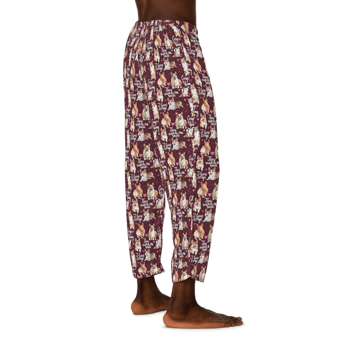 Corgi 'They Make Me Smile' Men's Pajama Pants